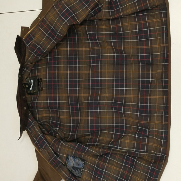 Barbour Wax Cotton Beaufort Jacket Tartan Lined 54" Chest 33" Long Jacket  ApxXL - Picture 13 of 16